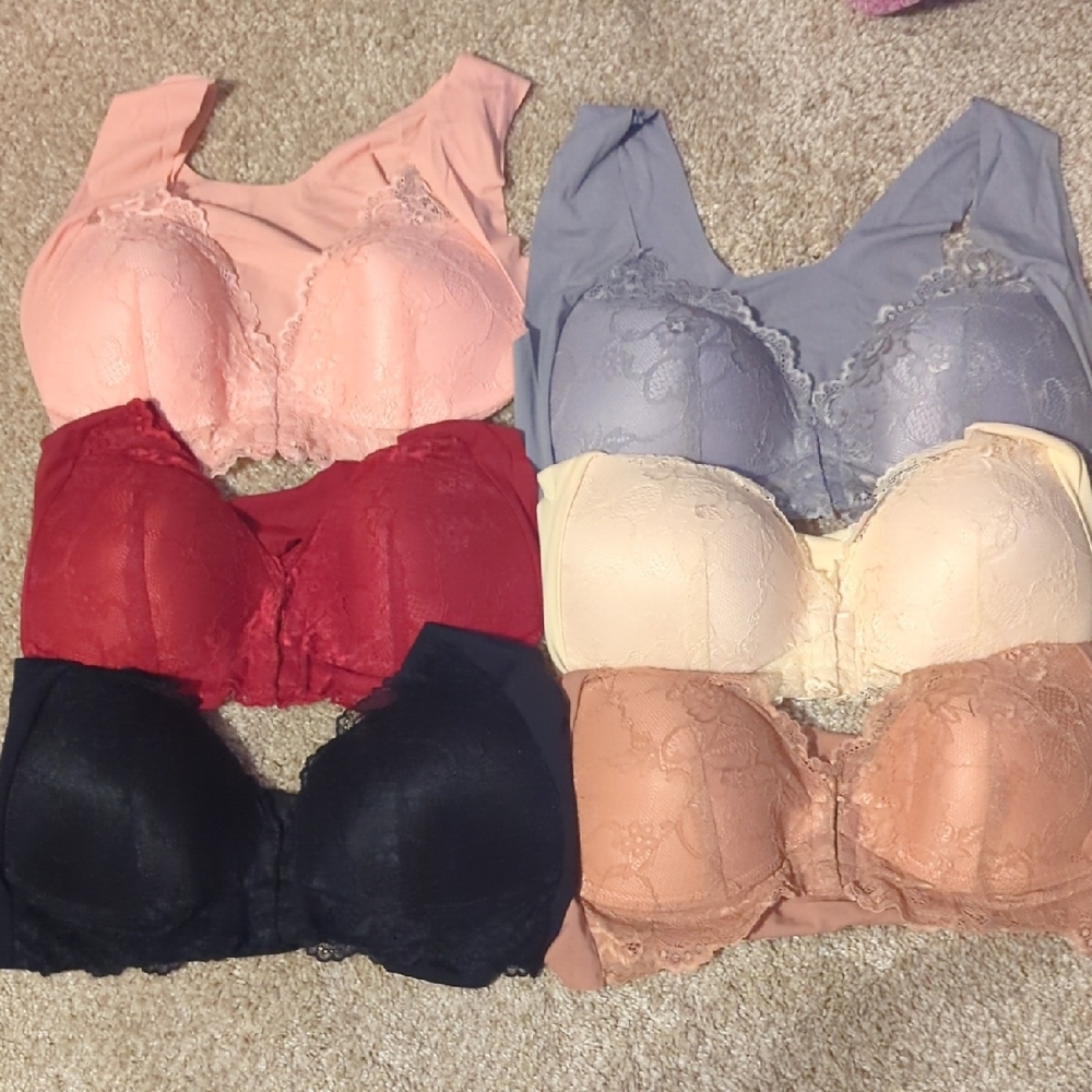 Elegant Lace Women's Bra Set - 6pk Multiple Colors
